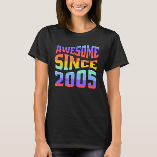 Phantastisch seit 2005 Retro-Regenbogen 17 Jahre a T-Shirt