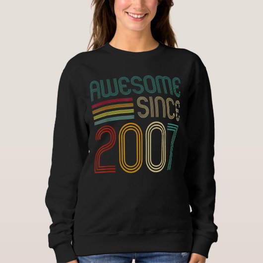Phantastisch Seit 2007 15. Geburtstag Retro Sweatshirt (Vorderseite)