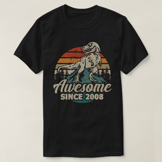 Phantastisch Seit 2008 Dinosaurier 15. Geburtstag T-Shirt (Design vorne)