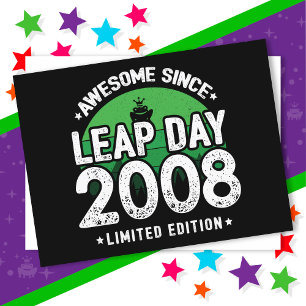 Phantastisch seit 2008 Leap Year Day Feb 29 Geburt Postkarte