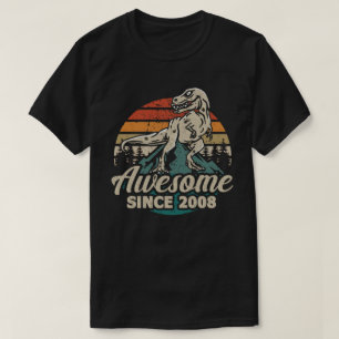 Phantastisch Seit 2008 Retro Dinosaurier 14. Gebur T-Shirt