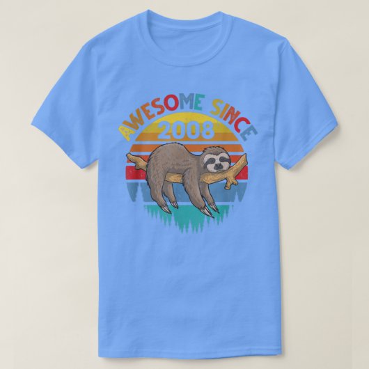 Phantastisch Seit 2008 Sloth Birthday 14 Jahre alt T-Shirt (Design vorne)