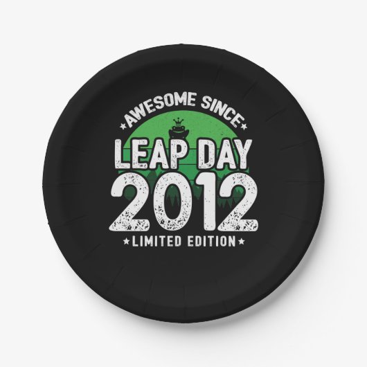 Phantastisch seit 2012 Leap Year Day Feb 29 Birthd Pappteller (Vorderseite)
