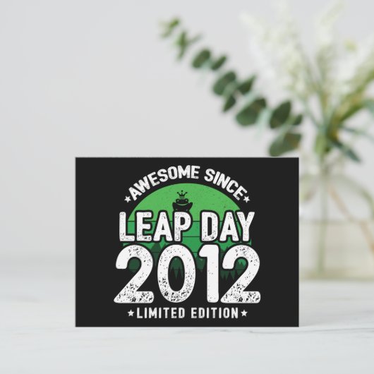 Phantastisch seit 2012 Leap Year Day Feb 29 Birthd Postkarte (Stehend Vorderseite)