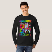 Phantastisch seit 2014 Dabbing Unicorn 8. Geburtst T-Shirt (Vorne ganz)