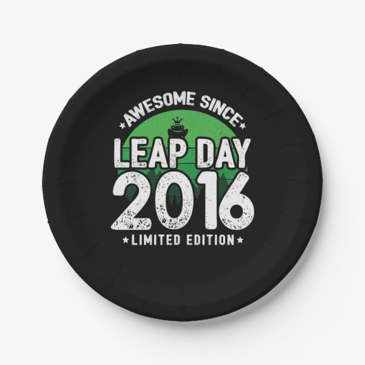 Phantastisch seit 2016 Leap Year Day Feb 29 Birthd Pappteller (Vorderseite)