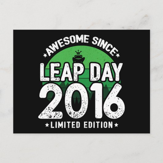 Phantastisch seit 2016 Leap Year Day Feb 29 Birthd Postkarte (Vorderseite)