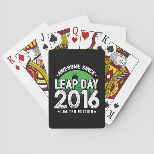 Phantastisch seit 2016 Leap Year Day Feb 29 Birthd Spielkarten (Rückseite)
