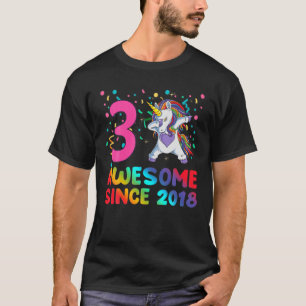 Phantastisch seit 2018 Dabbing Unicorn 3 Jahre alt T-Shirt