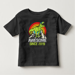 Phantastisch Seit 2019 Dinosaurier 4 Jahr 4 Geburt Kleinkind T-shirt