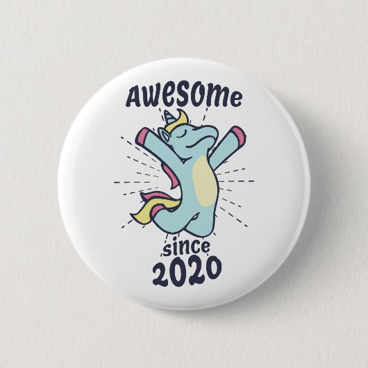 Phantastisch seit 2020 - Kindergeburtstag Einhorn Button (Vorderseite)