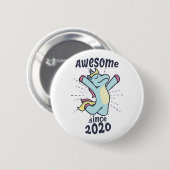 Phantastisch seit 2020 - Kindergeburtstag Einhorn Button (Vorne & Hinten)