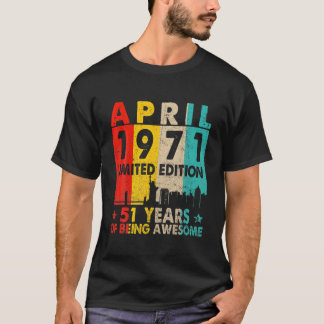 Phantastisch seit April 1971 51St Birthday Vintag T-Shirt