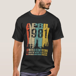 Phantastisch seit April 1981 41St Birthday Vintag T-Shirt