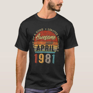 Phantastisch seit April 1981 Vintag 41. Geburtstag T-Shirt