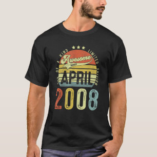 Phantastisch seit April 2008 Vintag 14. Geburtstag T-Shirt