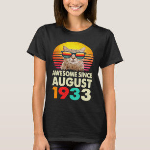 Phantastisch seit August 1933 90. Geburtstagskatze T-Shirt