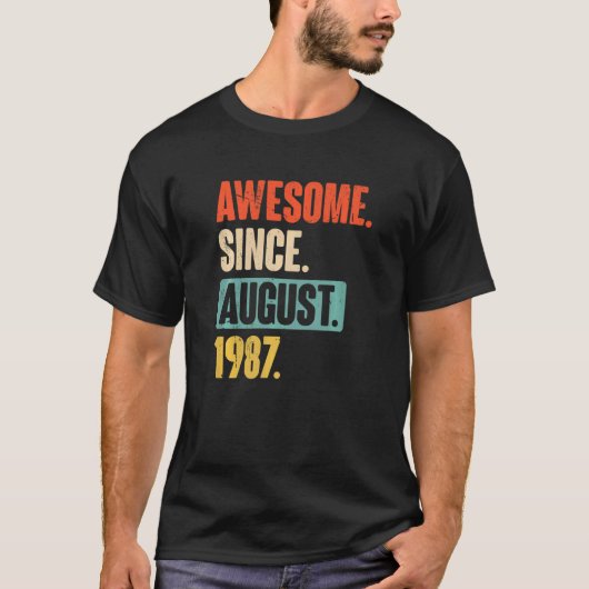 Phantastisch seit August 1987 35 Jahre alt 35 Jahr T-Shirt (Vorderseite)
