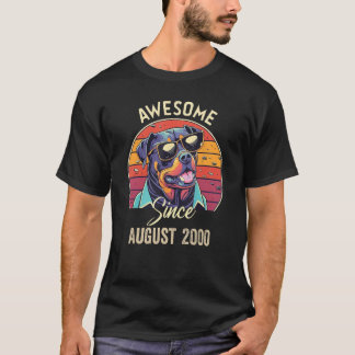 Phantastisch Seit August 2000 Geburtstag Rottweile T-Shirt