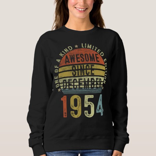 Phantastisch seit Dezember 1954 68 Jahre alt 68 Ja Sweatshirt (Vorderseite)