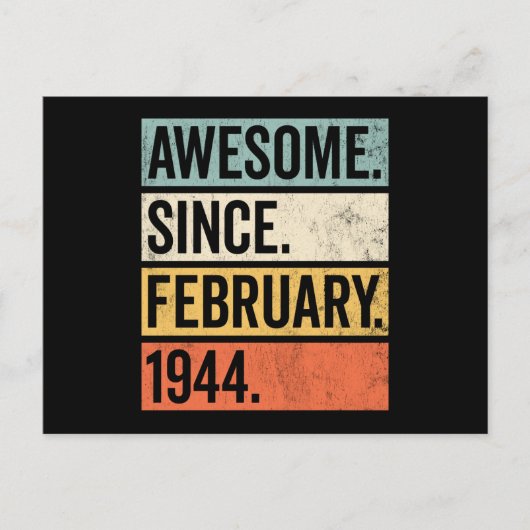 Phantastisch seit Februar 1944 Geburtstag Postkarte (Vorderseite)