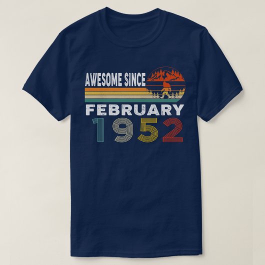 Phantastisch seit Februar 1952 T-Shirt (Design vorne)