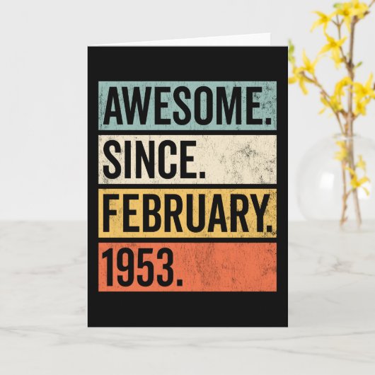 Phantastisch seit Februar 1953 Geburtstag Karte (Gelbe Blume)