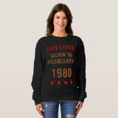 Phantastisch seit Februar 1980 Leopard Print Febru Sweatshirt (Vorne ganz)