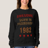 Phantastisch seit Februar 1982 Leopard Print Febru Sweatshirt (Vorderseite)