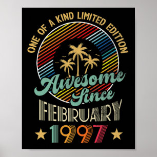 Phantastisch Seit Februar 1997 Vintag 25. Geburtst Poster