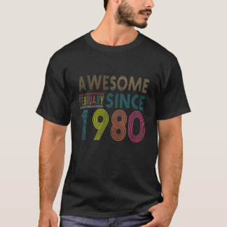Phantastisch seit Februar Geboren 1980 Vintag 42nd T-Shirt