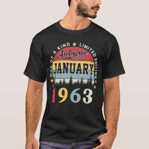 Phantastisch Seit Januar 1963 Vintag Retro Geburts T-Shirt