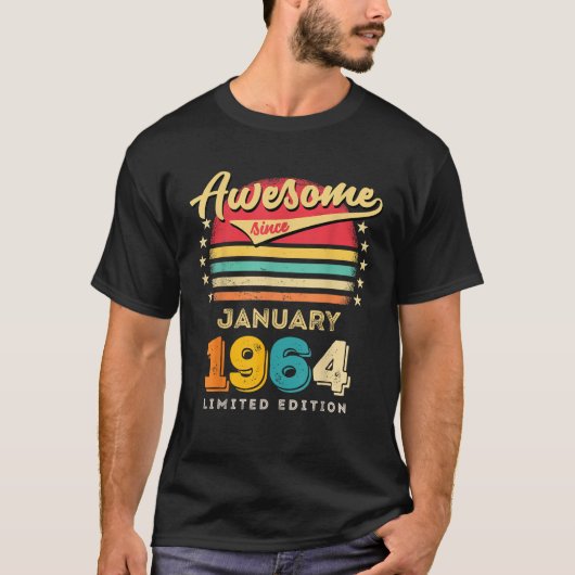 Phantastisch seit Januar 1964 Geburtstag T-Shirt (Vorderseite)