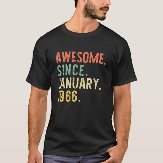 Phantastisch seit Januar 1966 55th Gift Birthday 5 T-Shirt (Vorderseite)