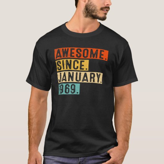 Phantastisch seit Januar 1969 54 Jahre alt 54 Jahr T-Shirt (Vorderseite)