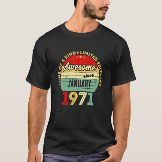Phantastisch Seit Januar 1971 50Th T-Shirt S (Vorderseite)