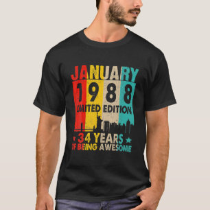 Phantastisch Seit Januar 1988 34. Geburtstag Vinta T-Shirt