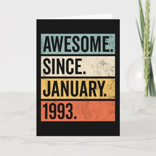 Phantastisch seit Januar 1993 Geburtstag Karte (Vorderseite)