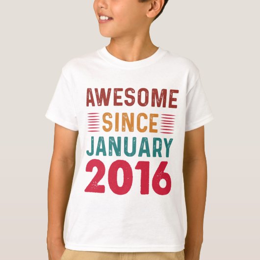 Phantastisch Seit Januar 2016 Vintag Geburtstag T-Shirt (Vorderseite)