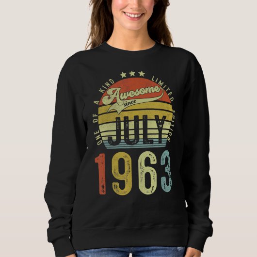 Phantastisch seit Juli 1963 Vintag 59. Sweatshirt (Vorderseite)
