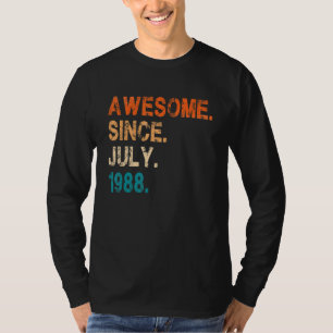 Phantastisch Seit Juli 1988 Vintag 34. Geburtstag T-Shirt