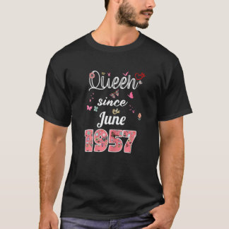 Phantastisch Seit Juni 1957 Blume 1957 Juni Geburt T-Shirt