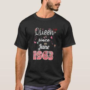 Phantastisch Seit Juni 1963 Blume 1963 Juni Geburt T-Shirt