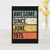 Phantastisch seit Juni 1975 Geburtstag Retro Karte (Gelbe Blume)