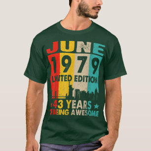 Phantastisch seit Juni 1979 43. Geburtstag Vintage T-Shirt