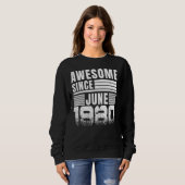 Phantastisch seit Juni 1980 42. Geburtstag Sweatshirt (Vorne ganz)