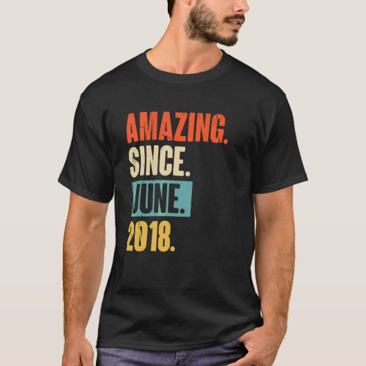 Phantastisch Seit Juni 2018 4 Jahre alt 4. Geburts T-Shirt (Vorderseite)