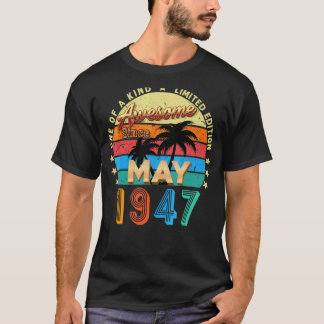 Phantastisch Seit Mai 1947 Vintag 75. Geburtstag T-Shirt