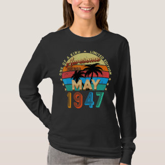 Phantastisch Seit Mai 1947 Vintag 75. Geburtstag T-Shirt