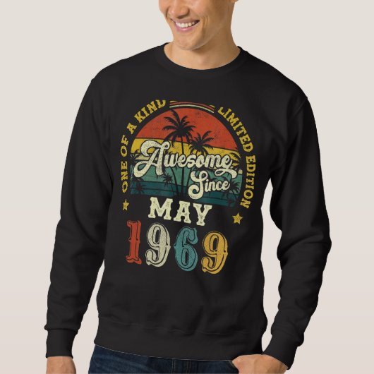Phantastisch seit Mai 1969 Vintag 53. Geburtstag Sweatshirt (Vorderseite)